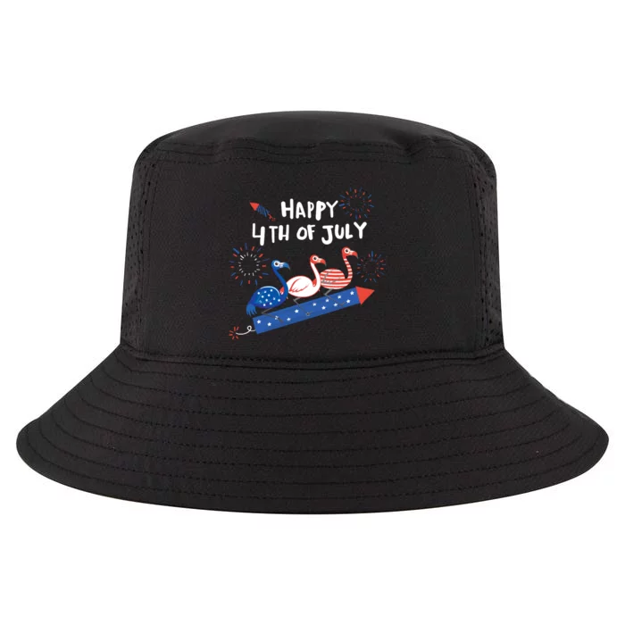 Flamingo 4th Of July Flamingos Cool Comfort Performance Bucket Hat