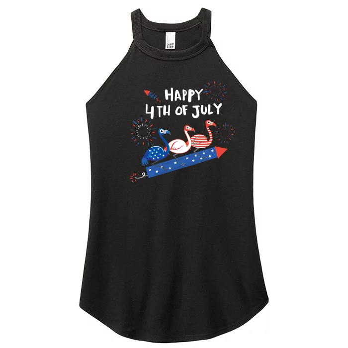 Flamingo 4th Of July Flamingos Women’s Perfect Tri Rocker Tank