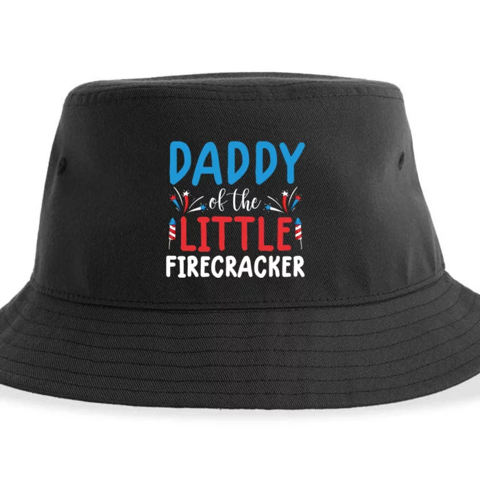 funny 4th of july  daddy little firecracker Sustainable Bucket Hat