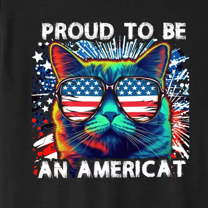 Funny 4th Of July Cat | Proud To Be An Americat ChromaSoft Performance T-Shirt