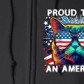 Funny 4th Of July Cat | Proud To Be An Americat Full Zip Hoodie