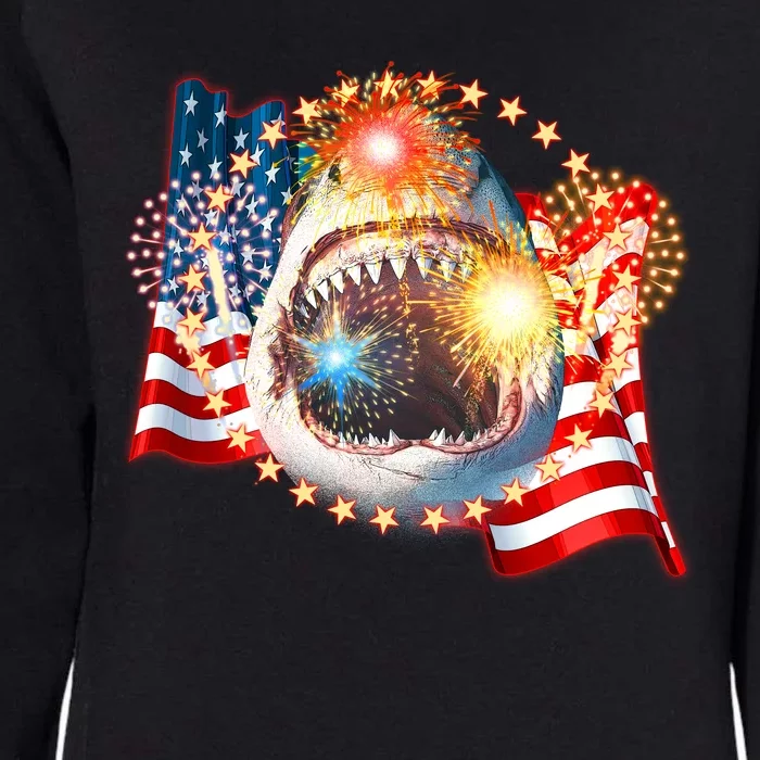 Fourth 4th Of July Fireworks Shark Womens California Wash Sweatshirt