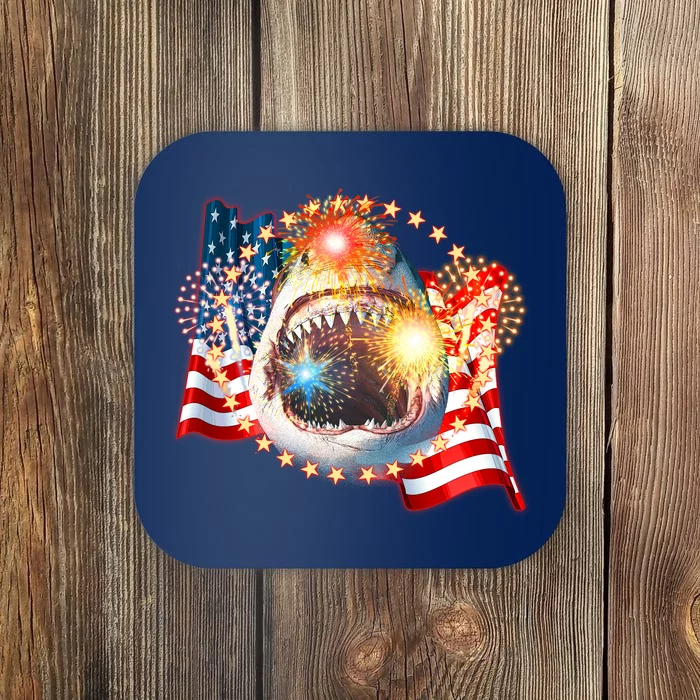 Fourth 4th Of July Fireworks Shark Coaster