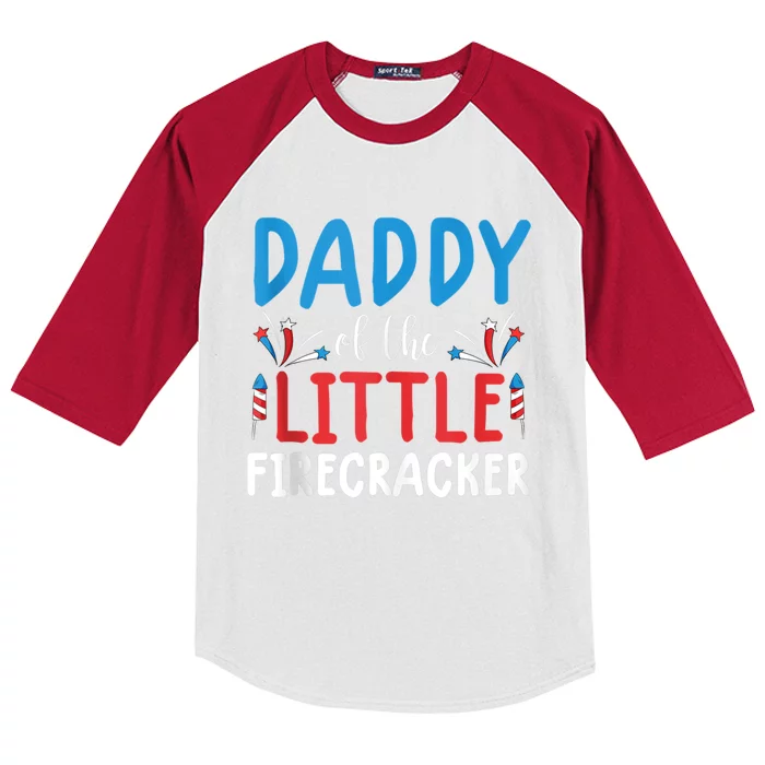 Funny 4th Of July Daddy Little Firecracker Cool Gift Kids Colorblock Raglan Jersey