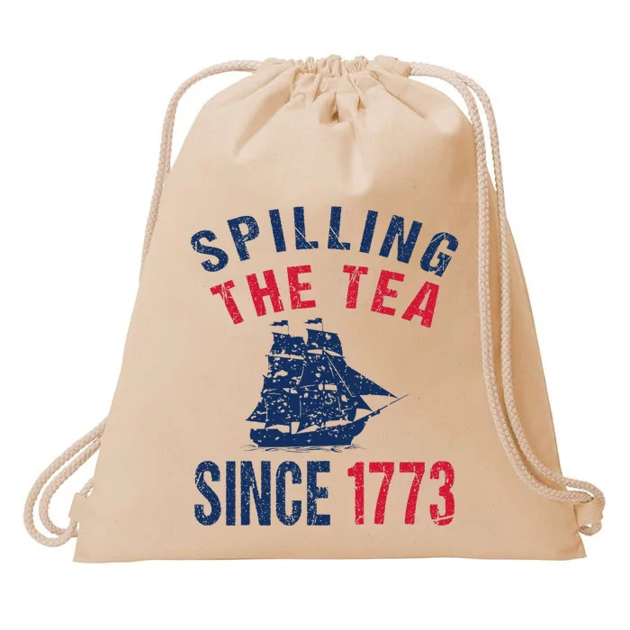 Fun 4th Of July Spilling The Tea Since 1773 History Teacher Drawstring Bag