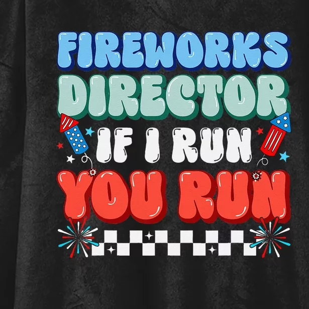 Funny 4th of July  Fireworks Director USA Hooded Wearable Blanket