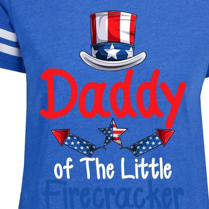 Funny 4th Of July Gift Daddy Of The Little Firecracker Gift Enza Ladies Jersey Football T-Shirt