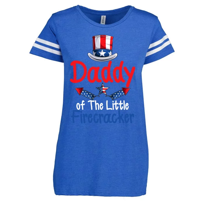 Funny 4th Of July Gift Daddy Of The Little Firecracker Gift Enza Ladies Jersey Football T-Shirt