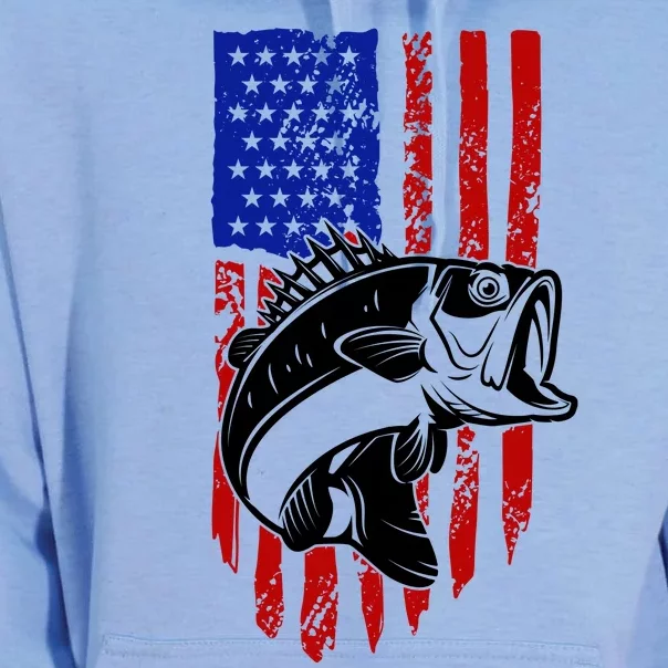 Fishing 4th Of July USA Flag Unisex Surf Hoodie