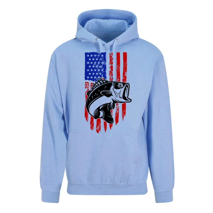 Fishing 4th Of July USA Flag Unisex Surf Hoodie