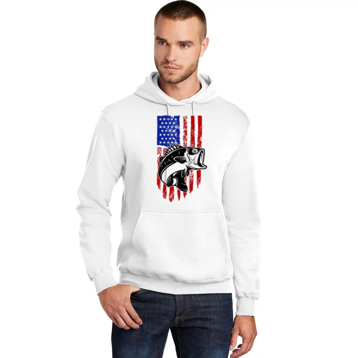 Fishing 4th Of July USA Flag Hoodie