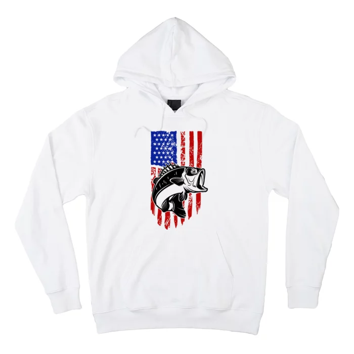 Fishing 4th Of July USA Flag Hoodie