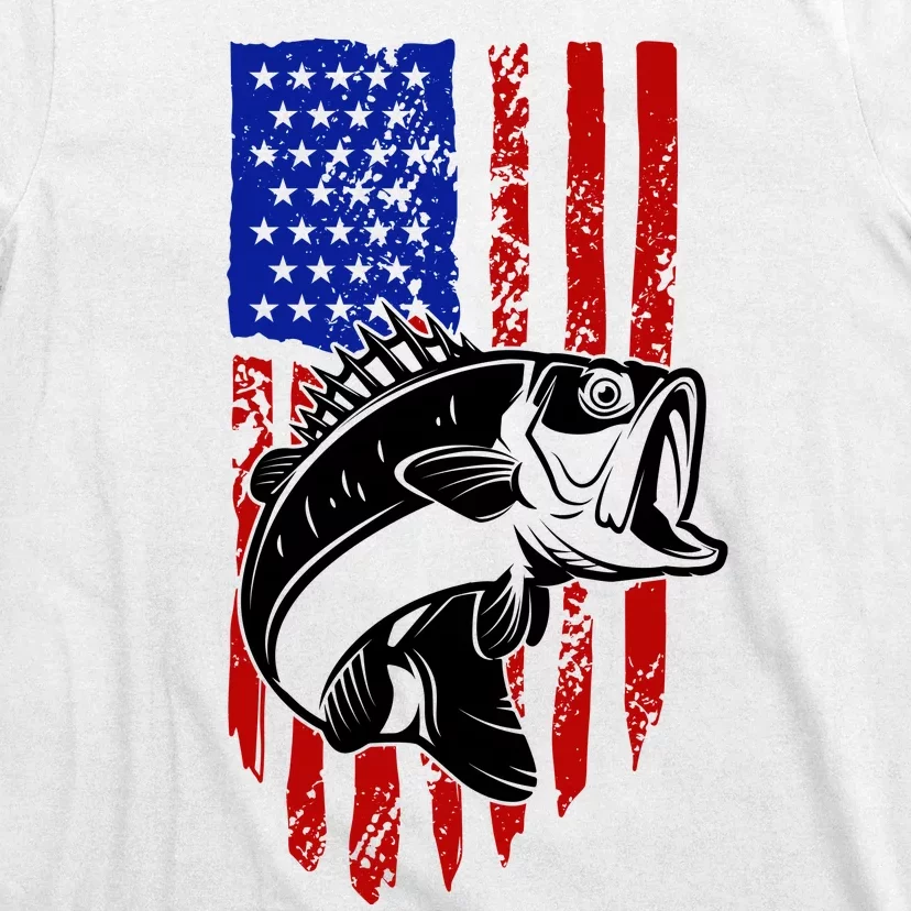 Fishing 4th Of July USA Flag T-Shirt