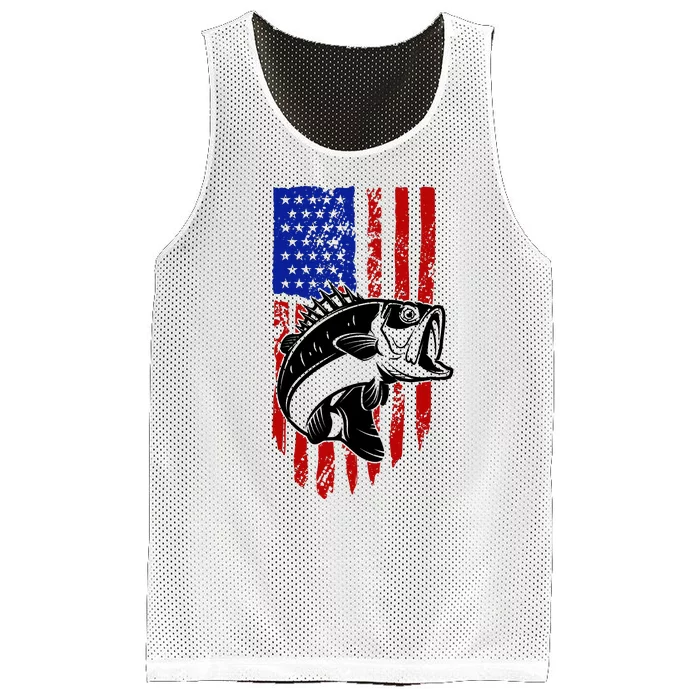 Fishing 4th Of July USA Flag Mesh Reversible Basketball Jersey Tank