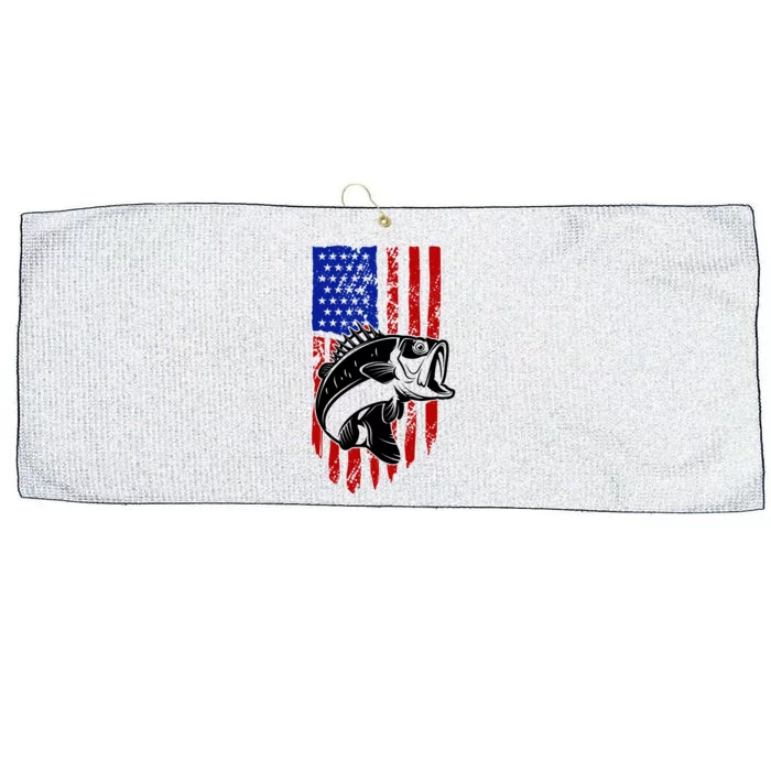 Fishing 4th Of July USA Flag Large Microfiber Waffle Golf Towel