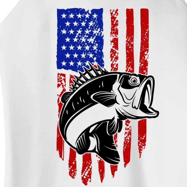 Fishing 4th Of July USA Flag Women’s Perfect Tri Rocker Tank