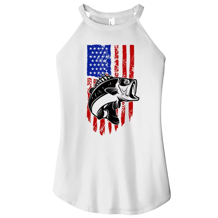 Fishing 4th Of July USA Flag Women’s Perfect Tri Rocker Tank