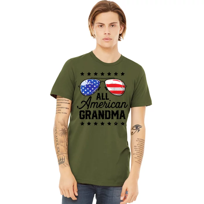 Family 4th Of July, Matching Grandma American Flag Premium T-Shirt