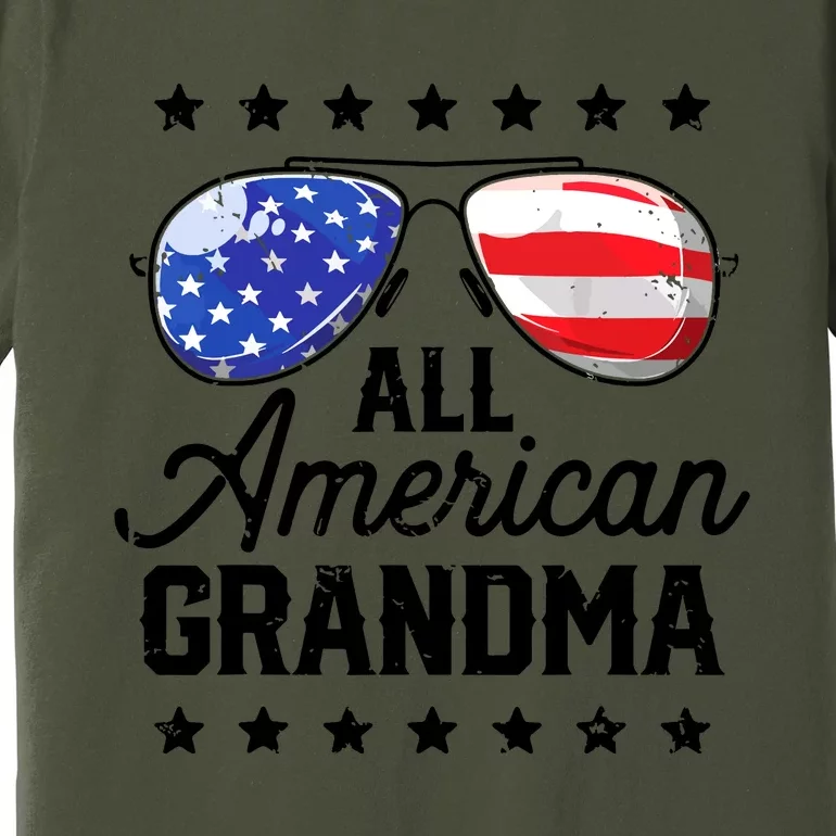 Family 4th Of July, Matching Grandma American Flag Premium T-Shirt