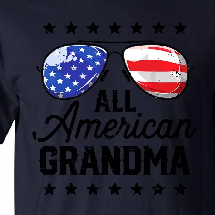 Family 4th Of July, Matching Grandma American Flag Tall T-Shirt