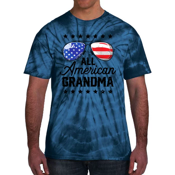 Family 4th Of July, Matching Grandma American Flag Tie-Dye T-Shirt