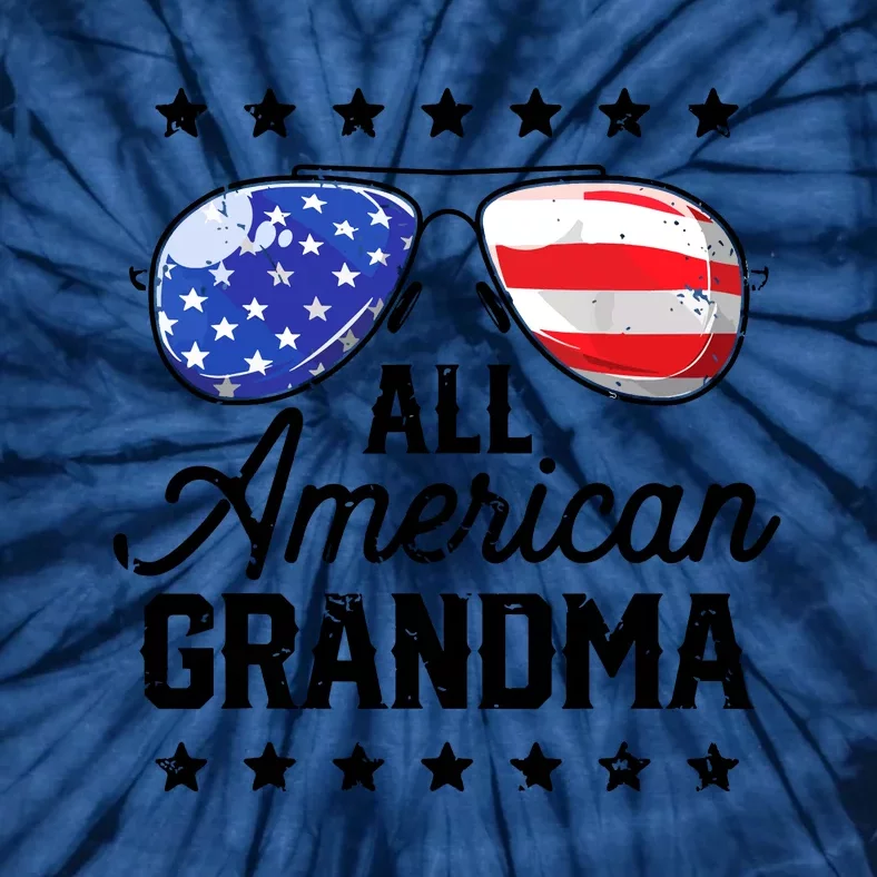 Family 4th Of July, Matching Grandma American Flag Tie-Dye T-Shirt