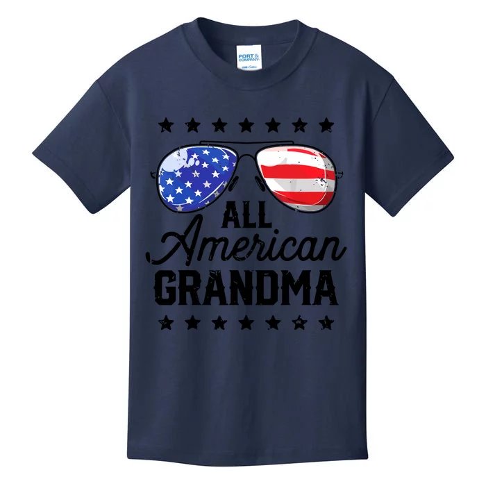 Family 4th Of July, Matching Grandma American Flag Kids T-Shirt