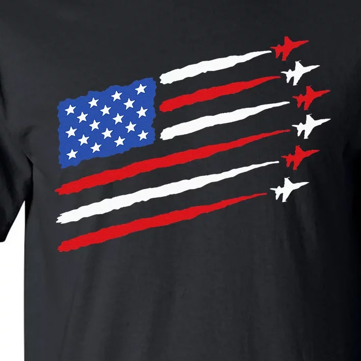 Funny 4th of July Fighter Jets USA American Flag Celebration Tall T-Shirt