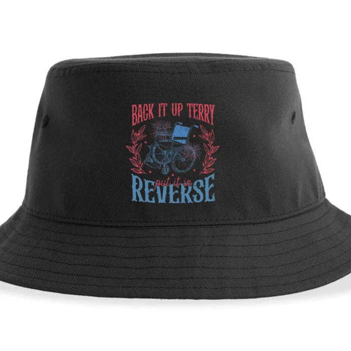 Funny 4th Of July Retro Back It Up Terry Put It In Reverse Sustainable Bucket Hat