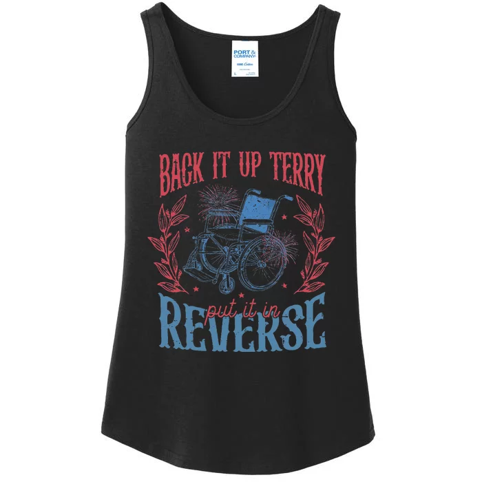 Funny 4th Of July Retro Back It Up Terry Put It In Reverse Ladies Essential Tank