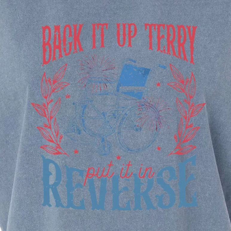 Funny 4th Of July Retro Back It Up Terry Put It In Reverse Garment-Dyed Women's Muscle Tee