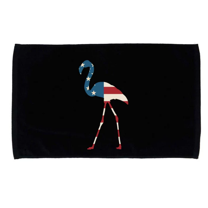 Flamingo 4th Of July American Flag Patrioticic Cute Gift Microfiber Hand Towel