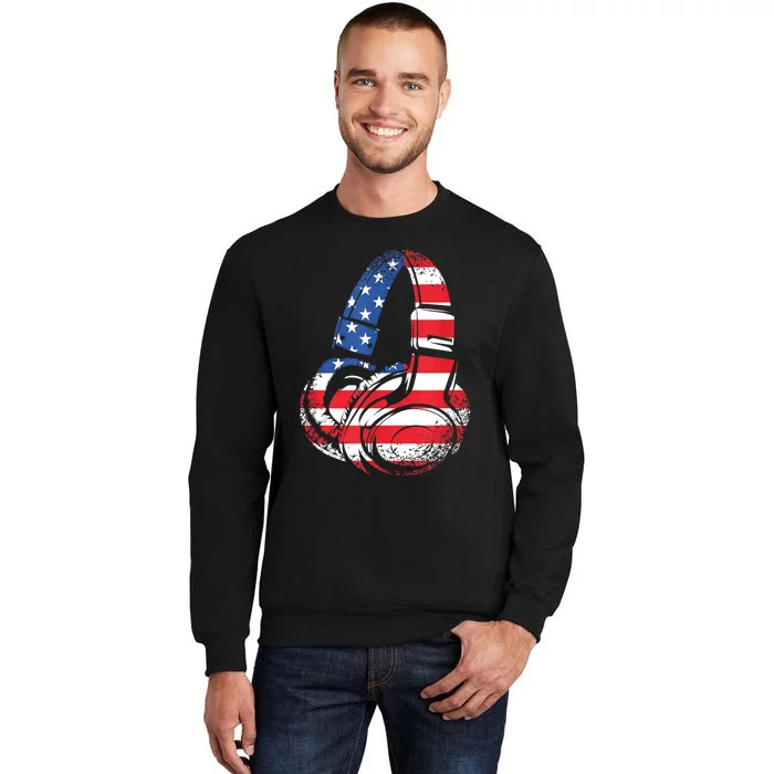 Funny 4th Of July American Flag Gaming Patriotic Tall Sweatshirt