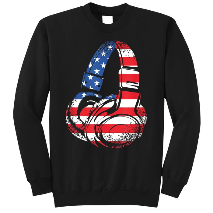 Funny 4th Of July American Flag Gaming Patriotic Tall Sweatshirt