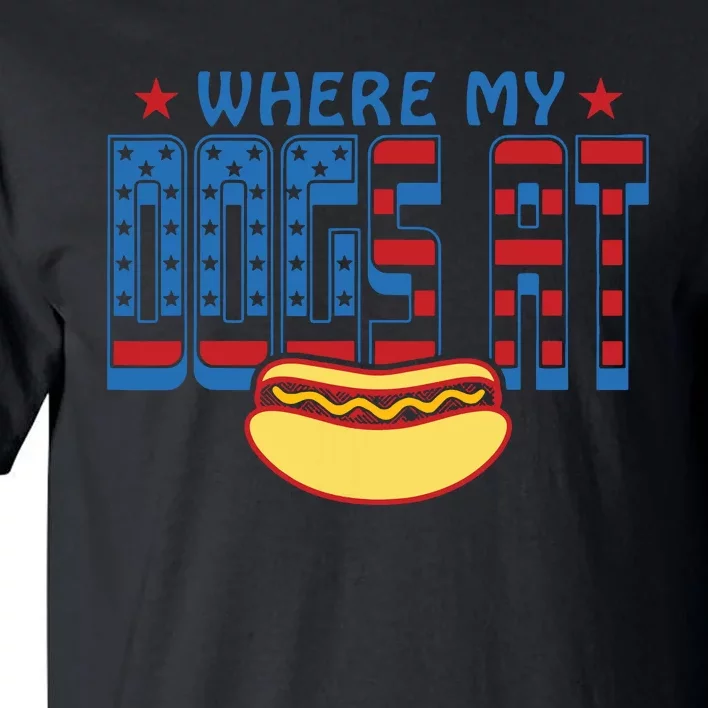 Funny 4th Of July Humor Hot Dog Lover Tall T-Shirt