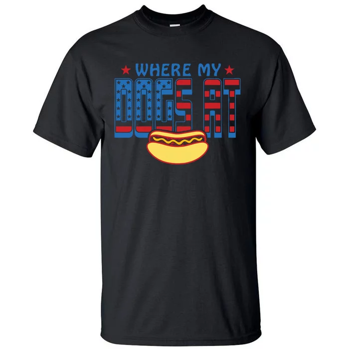 Funny 4th Of July Humor Hot Dog Lover Tall T-Shirt