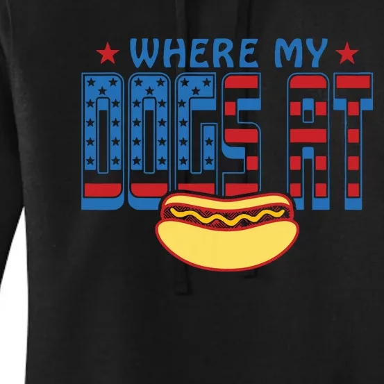 Funny 4th Of July Humor Hot Dog Lover Women's Pullover Hoodie