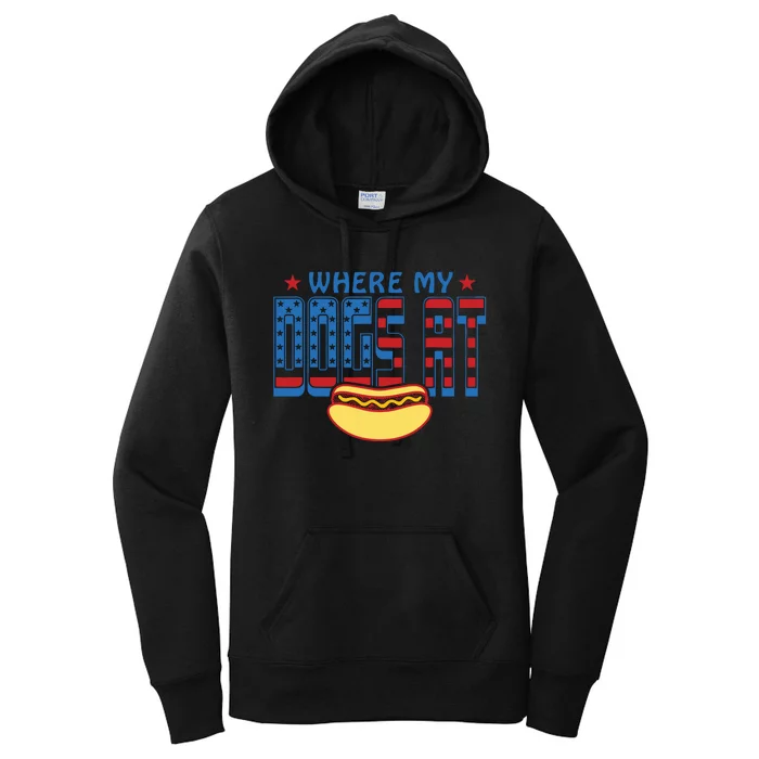 Funny 4th Of July Humor Hot Dog Lover Women's Pullover Hoodie