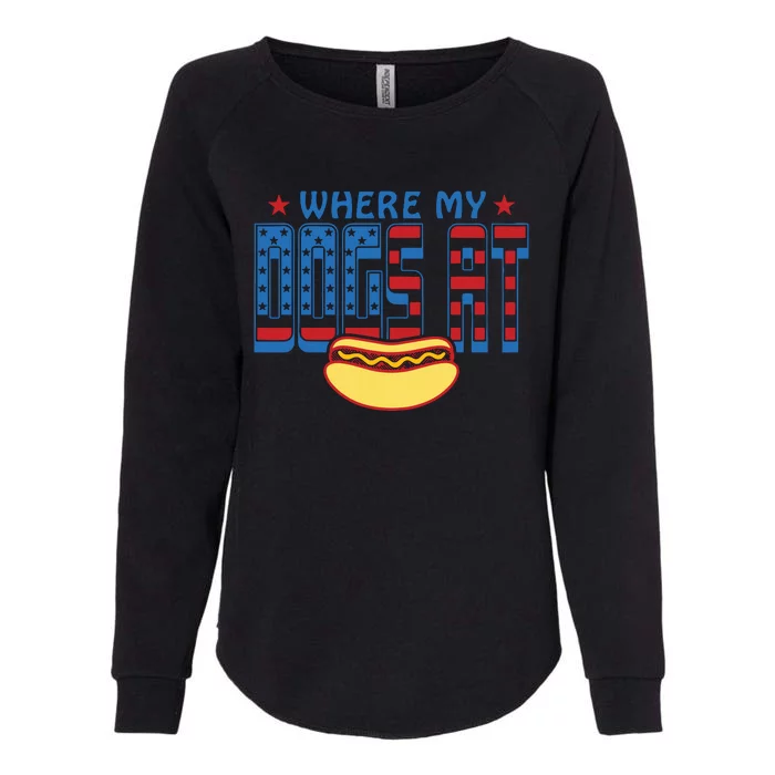 Funny 4th Of July Humor Hot Dog Lover Womens California Wash Sweatshirt