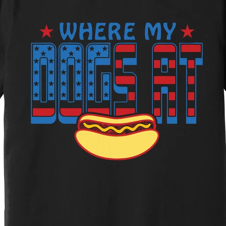 Funny 4th Of July Humor Hot Dog Lover Premium T-Shirt