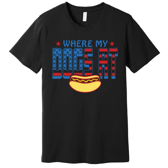 Funny 4th Of July Humor Hot Dog Lover Premium T-Shirt