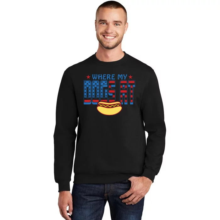 Funny 4th Of July Humor Hot Dog Lover Tall Sweatshirt