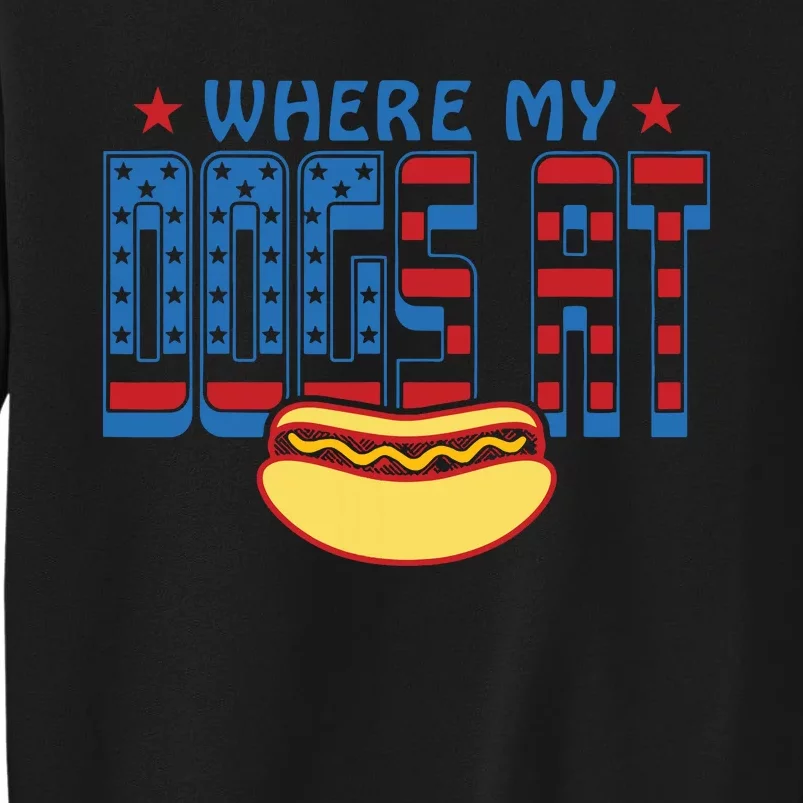 Funny 4th Of July Humor Hot Dog Lover Tall Sweatshirt