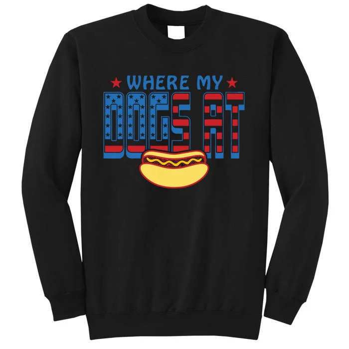 Funny 4th Of July Humor Hot Dog Lover Tall Sweatshirt