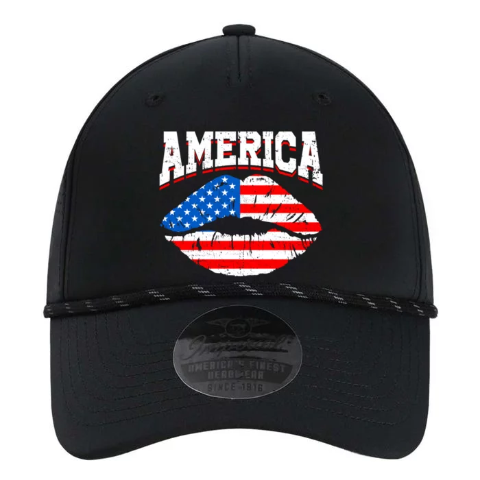 Funny 4th Of July American Flag Lips Mama Mom Sister Gift Performance The Dyno Cap