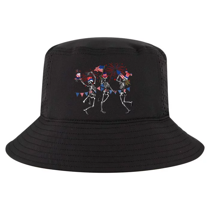 Funny 4th Of July Dancing Skeleton Memorial Day Patriotic Cool Comfort Performance Bucket Hat