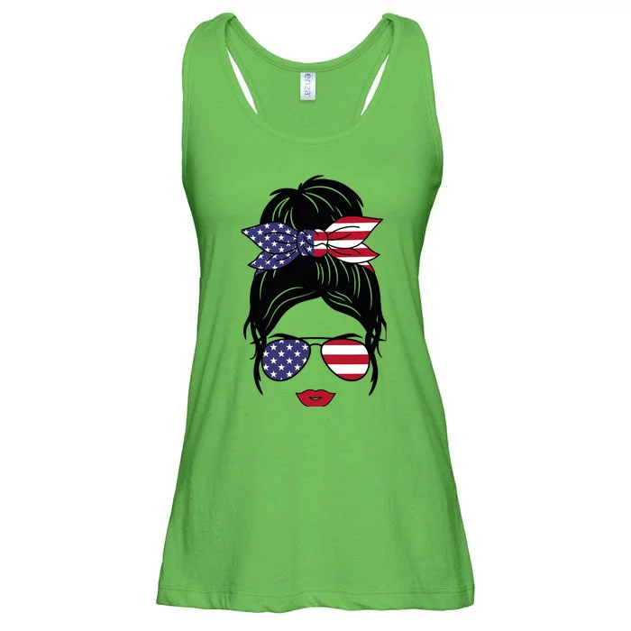 Funny 4th Of July Patriotic American Flag Fourth Of July Ladies Essential Flowy Tank