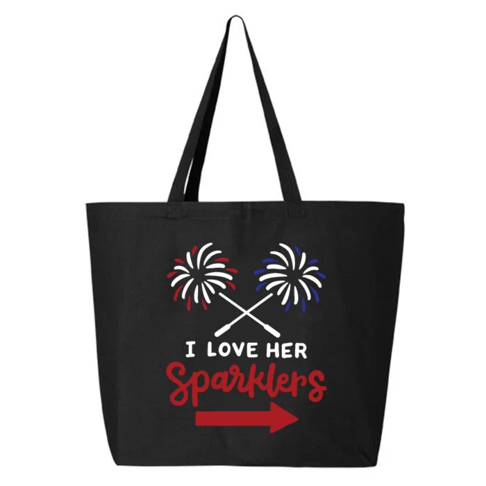 Funny 4th Of July I Love Her Sparklers Matching Couple Him 25L Jumbo Tote