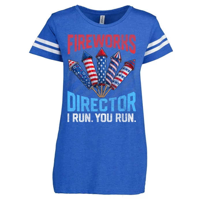 Funny 4th Of July Fireworks Director I Run You Run Enza Ladies Jersey Football T-Shirt