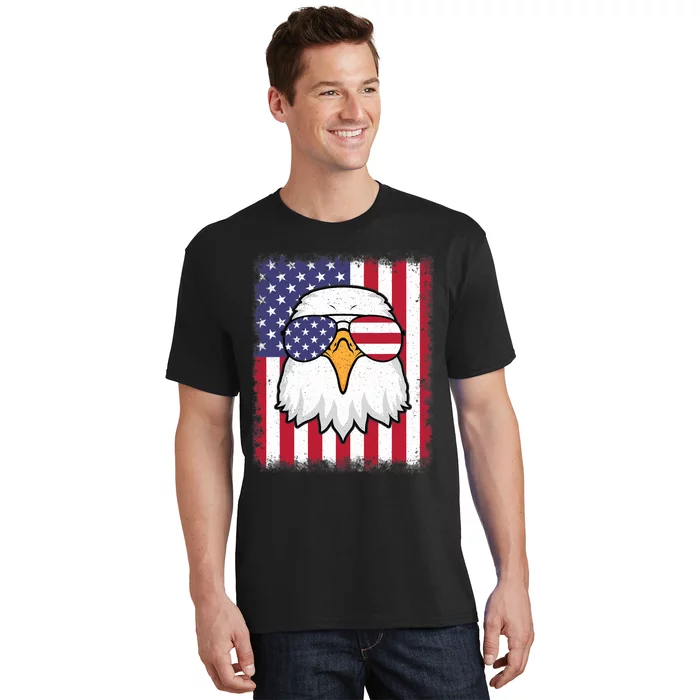 Funny 4th Of July American Flag Patriotic Eagle USA T-Shirt